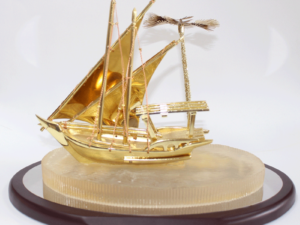 Plaque With Gold Boat