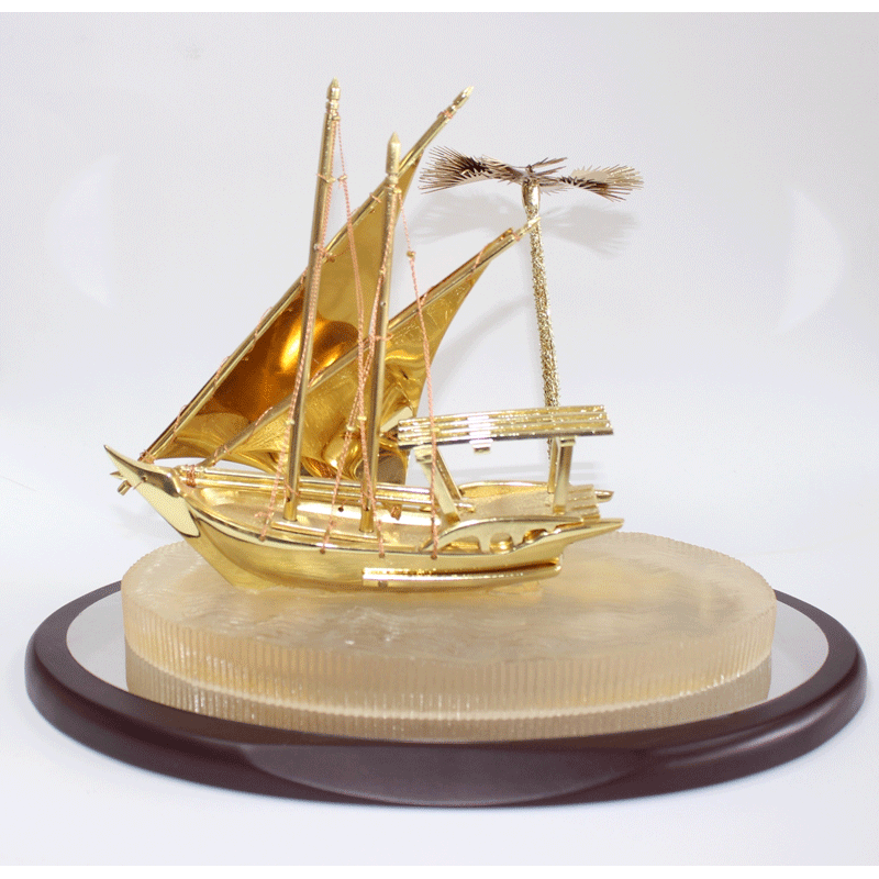 Plaque With Gold Boat