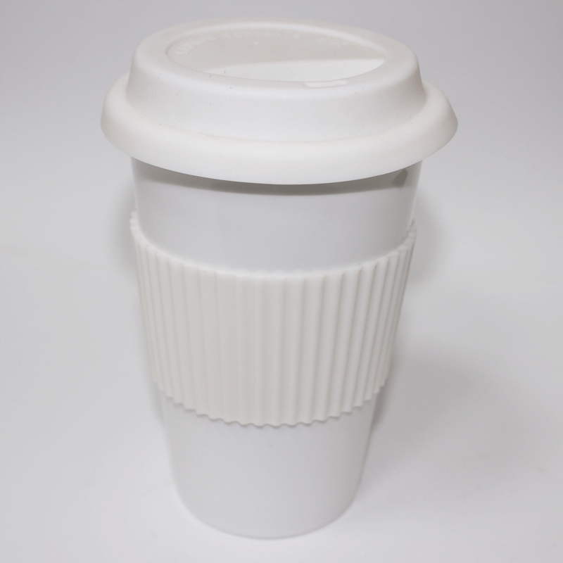 Ceramic Mug White Mug With Lid & Holder
