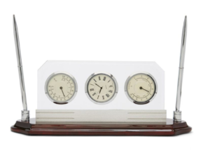 Wood With Metal Clock