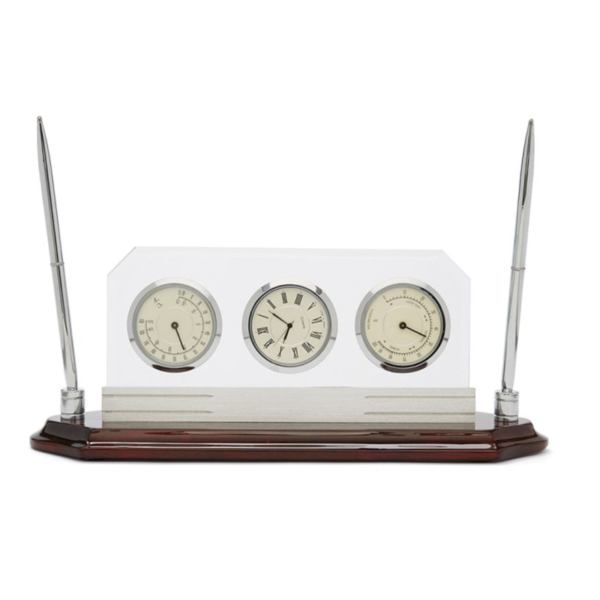 Wood With Metal Clock
