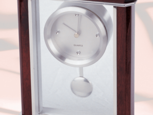 Wood With Metal Clock