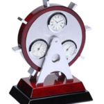 Rotated Desk Clock Set With Temp & Hyd