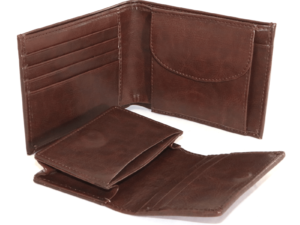 Pu Gents Wallet, Card Holder Set Brn With Khaki Box