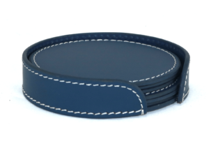 Leather Round Blue With Box Blk