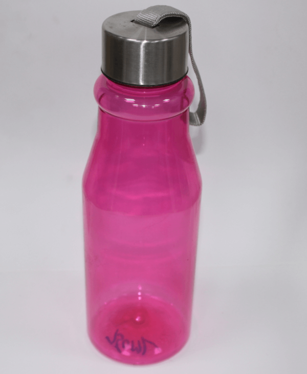 Plastic Bottle With Steel Cap Pink 750ml