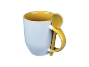 Mugs with spoon - Yellow