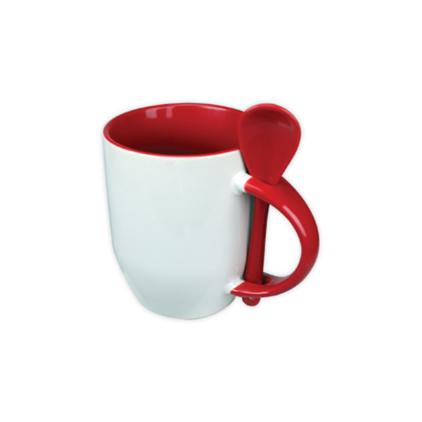 Mugs with spoon - Red