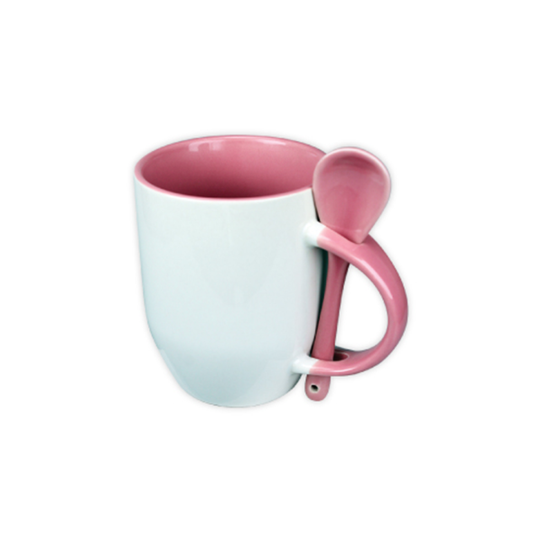 Mugs with spoon - Pink