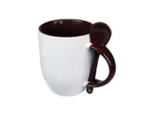 Mugs with spoon - Brown