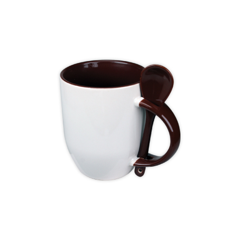 Mugs with spoon - Brown