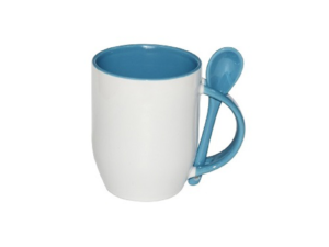 Mugs with spoon - Sky Blue