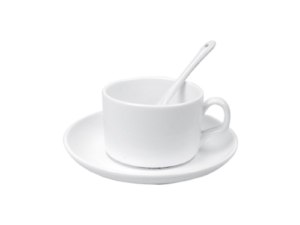 Saucer Tea Cup with Spoon 4 oz