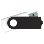 USB Flash Drives – White with Black Swivel