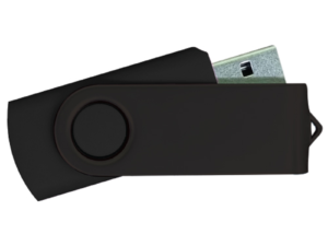 USB Flash Drives - Black with Black Swivel