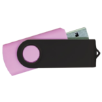 USB Flash Drives – Pink with Black Swivel