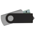 USB Flash Drives – Grey with Black Swivel