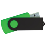 USB Flash Drives – Green with Black Swivel