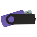USB Flash Drives – Purple with Black Swivel