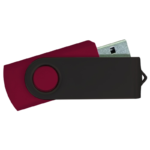 USB Flash Drives – Maroon with Black Swivel