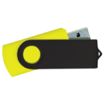 USB Flash Drives – Yellow with Black Swivel