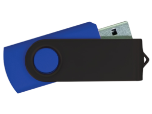 USB Flash Drives - Navy Blue with Black Swivel