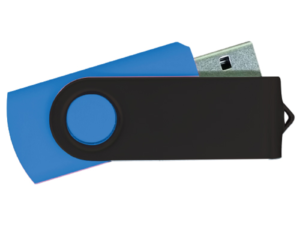 USB Flash Drives - Royal Blue with Black Swivel
