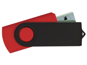 USB Flash Drives - Red with Black Swivel