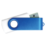 USB Flash Drives – White with Blue Swivel