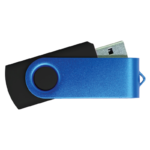 USB Flash Drives – Black with Blue Swivel
