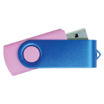 USB Flash Drives – Pink with Blue Swivel