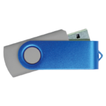 USB Flash Drives – Grey with Blue Swivel