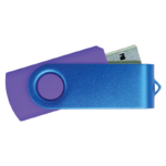 USB Flash Drives – Purple with Blue Swivel