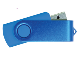 USB Flash Drives - Royal Blue with Blue Swivel