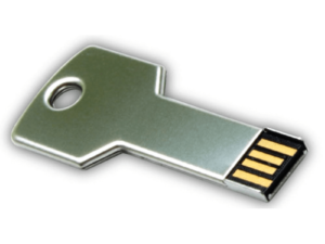 USB Flash Drives in Key Shaped 4GB - Silver