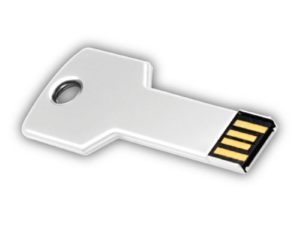 USB Flash Drives in Key Shaped 8GB - White