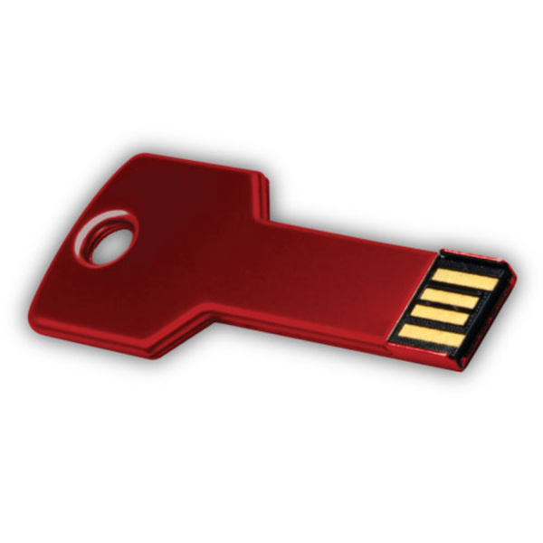 USB Flash Drives in Key Shaped 8GB - Red