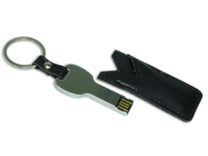 USB Flash Drives Keychain with Black Leather Cover