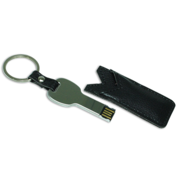 USB Flash Drives Keychain with Black Leather Cover