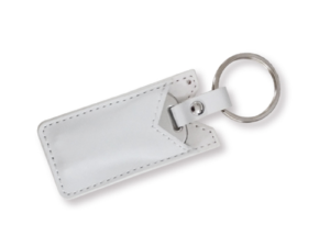 USB Flash Drives Keychain with White Leather Cover