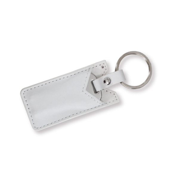 USB Flash Drives Keychain with White Leather Cover