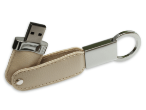 USB Flash Drives with Key Holder and Leather Cover - 4GB