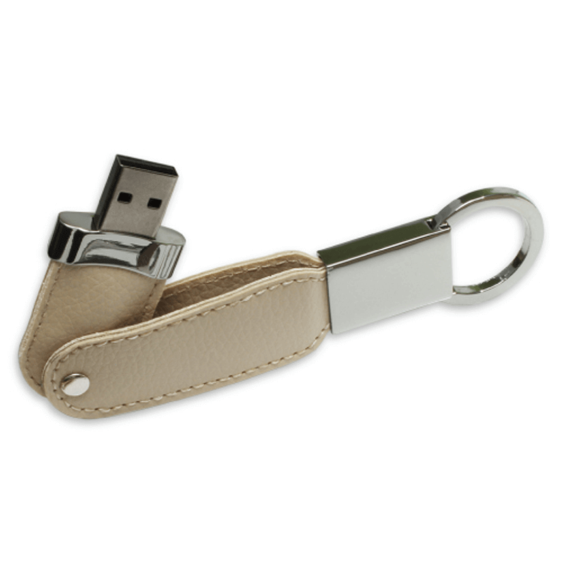 USB Flash Drives with Key Holder and Leather Cover - 4GB
