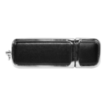 Leather with Chrome USB Flash Drives – Black Color