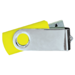 USB Flash Drives Mirror Shiny Silver Swivel – Yellow
