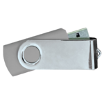 USB Flash Drives Mirror Shiny Silver Swivel – Grey