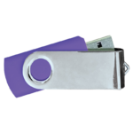 USB Flash Drives Mirror Shiny Silver Swivel – Purple