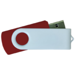 USB Flash Drives – Maroon with White Swivel