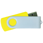 USB Flash Drives – Yellow with White Swivel