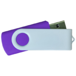 USB Flash Drives – Purple with White Swivel